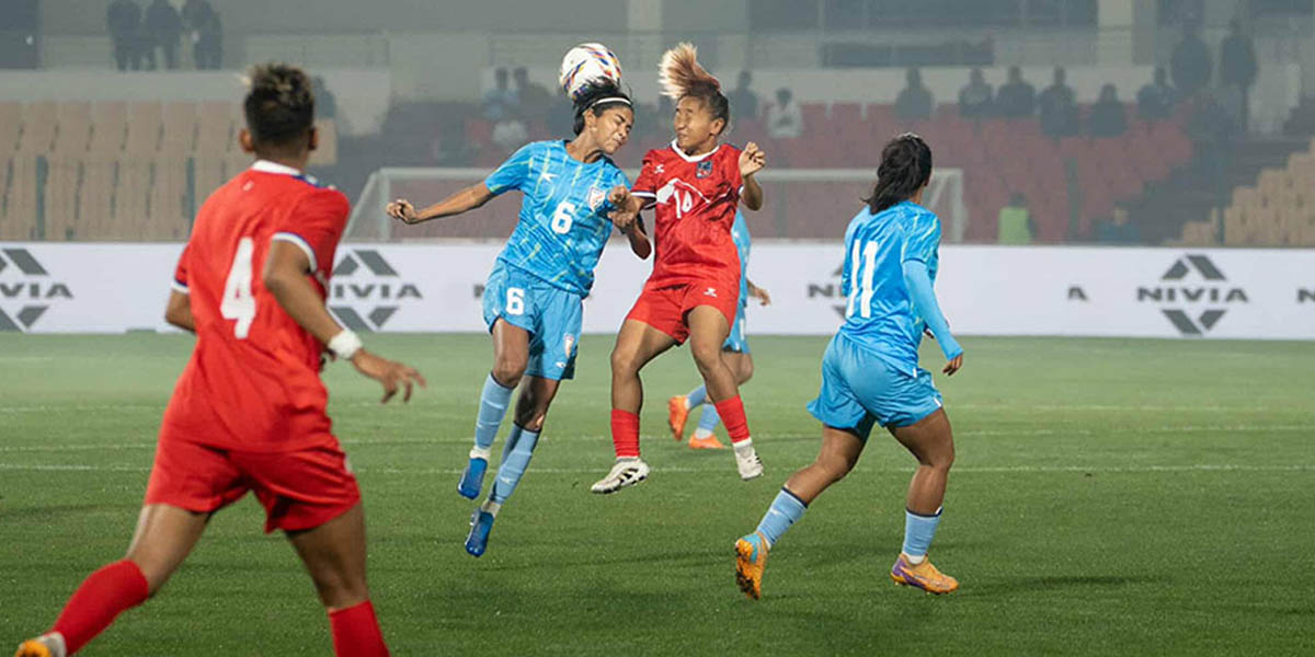 फुटबलमा नेपालले हरायो भारतलाई, साम्बाको दुई गाेल