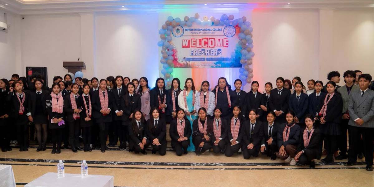 त्रिवेणीमा कलेजमा स्नातक तहका पहिलो बर्षका विद्यार्थीलाई स्वागत